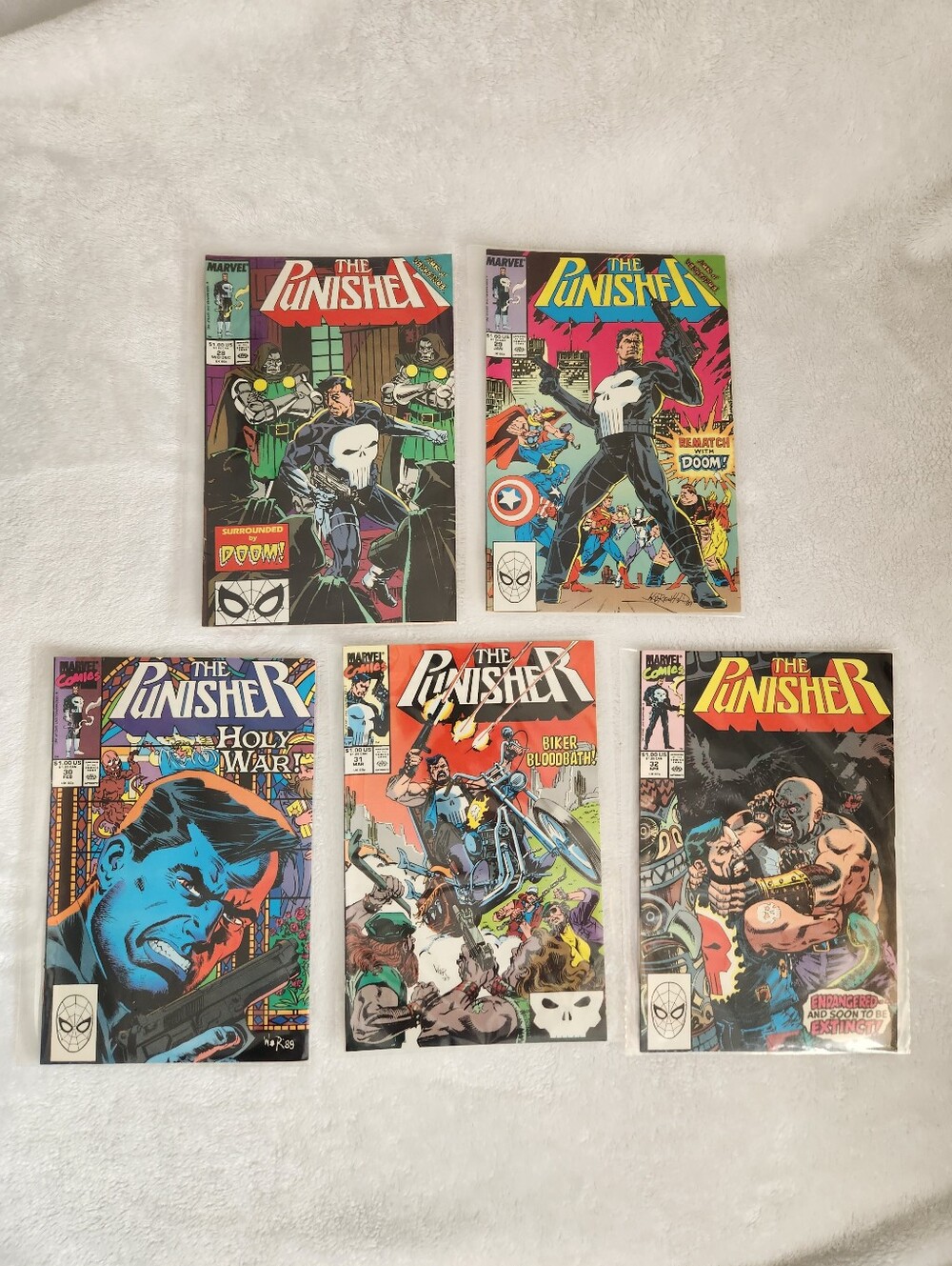 The Punisher #28 #29 #30 #34 #35 Marvel Vintage 5 Comic Books Bundle Doctor Doom